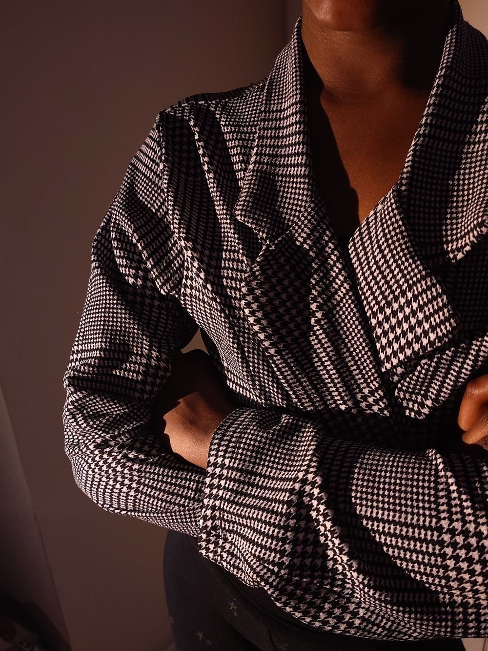 Love Brand Houndstooth Top - Black & White